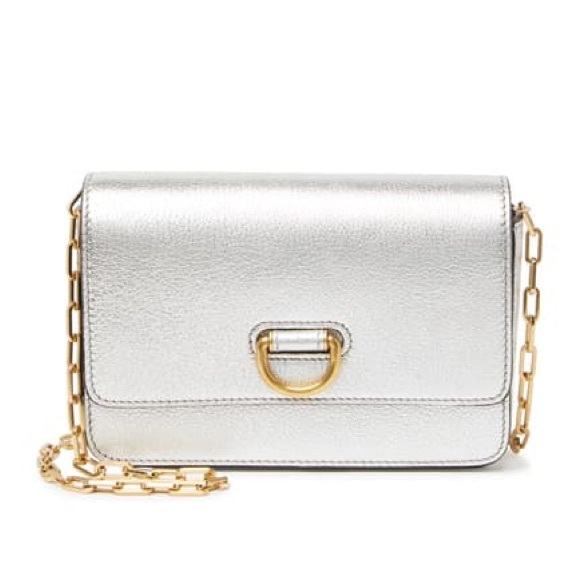 Burberry Silver Leather D-Ring Crossbody‎ Bag